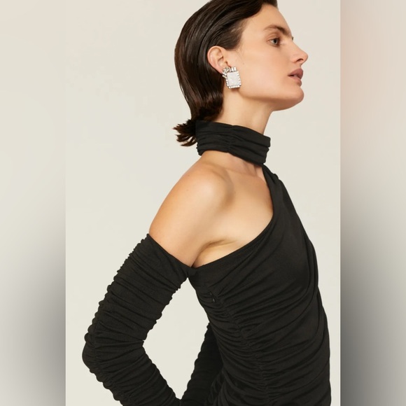 Aliette Black Ruched Dress - Picture 5 of 6